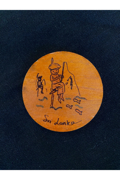 Wooden Fridge magnet - Fisherman